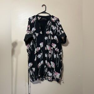 Elegant Black Floral Blouse